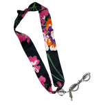 Black Floral Stitching Scarf