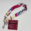 Burgundy & Ivory Scarf with Burgundy Pouch