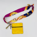 Hot Pink & Yellow Scarf with Yellow Pouch