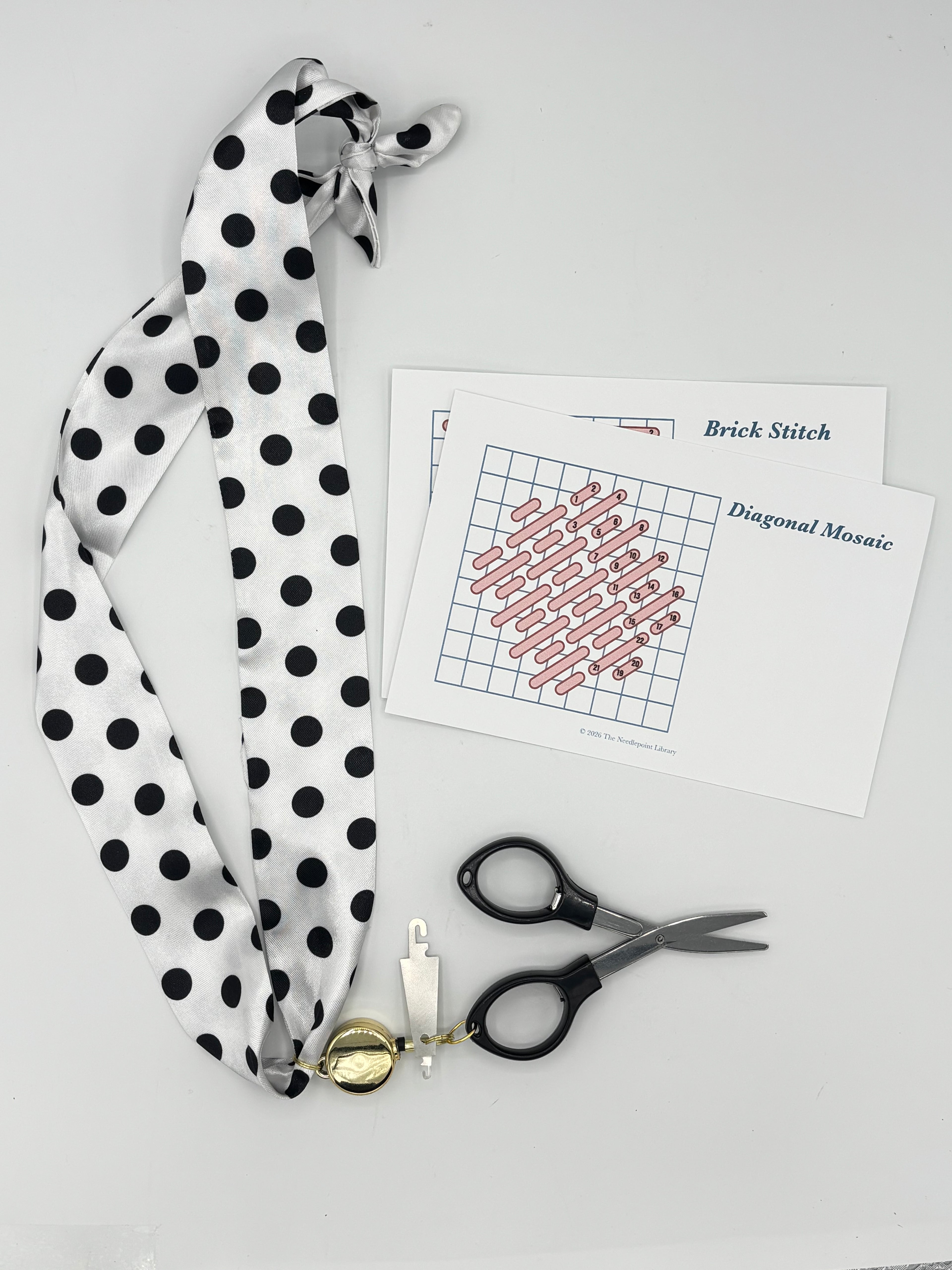 Black & White Polka Dot Stitching Scarf