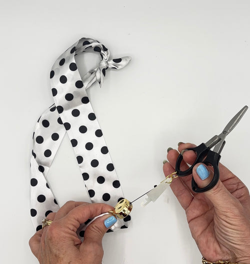 Black & White Polka Dot Stitching Scarf