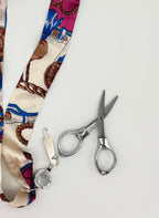 Pink/Blue/Ivory Stitching Scarf