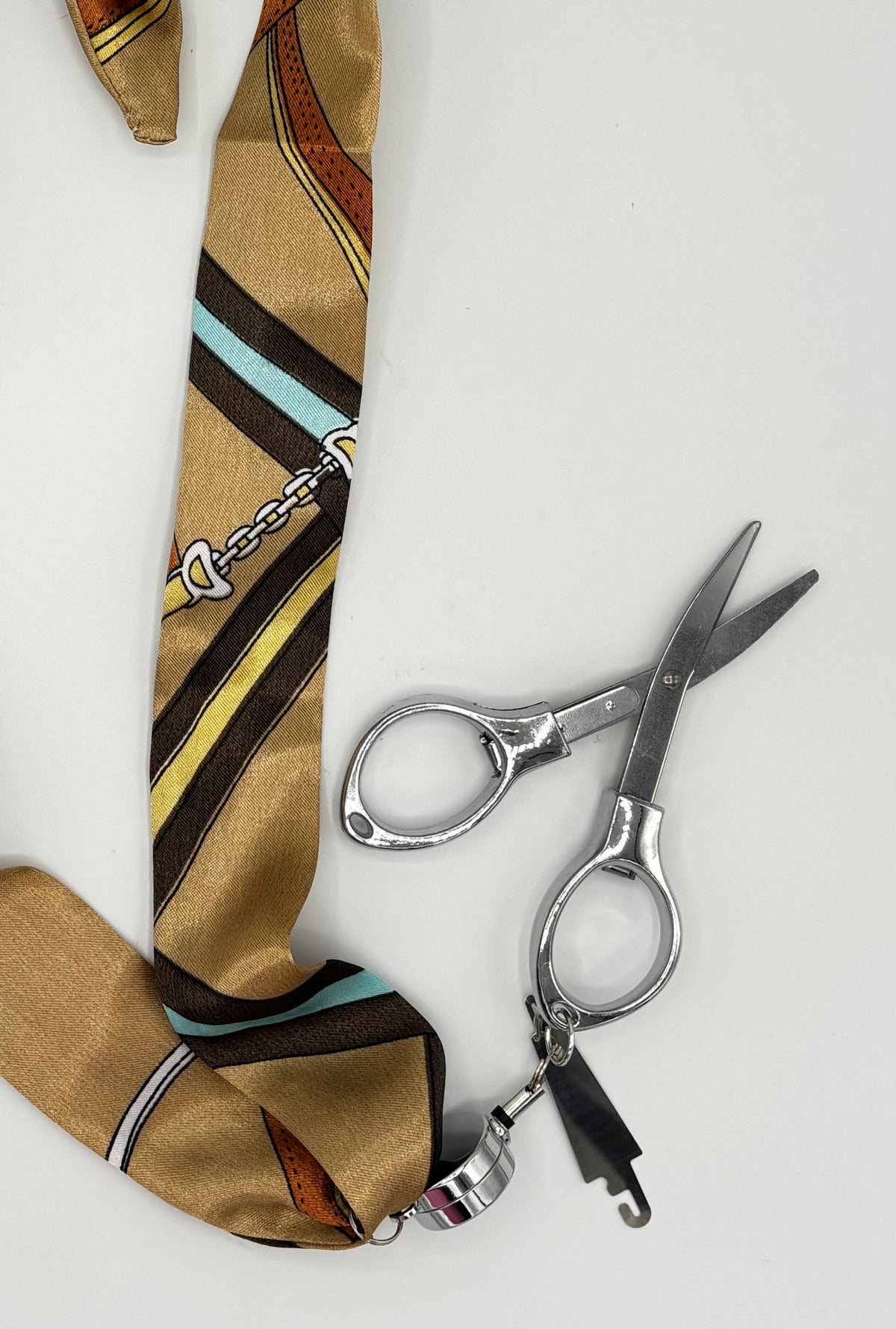 Golden Brown Stitching Scarf