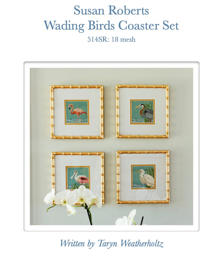 Susan Roberts Wading Birds Coaster Set Stitch Guide