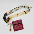 Ivory & Black Scarf with Burgundy Pouch