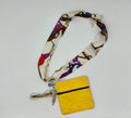 Ivory Multicolored Scarf with Yellow Pouch