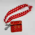 Red & White Polka Dot Scarf with Red Pouch