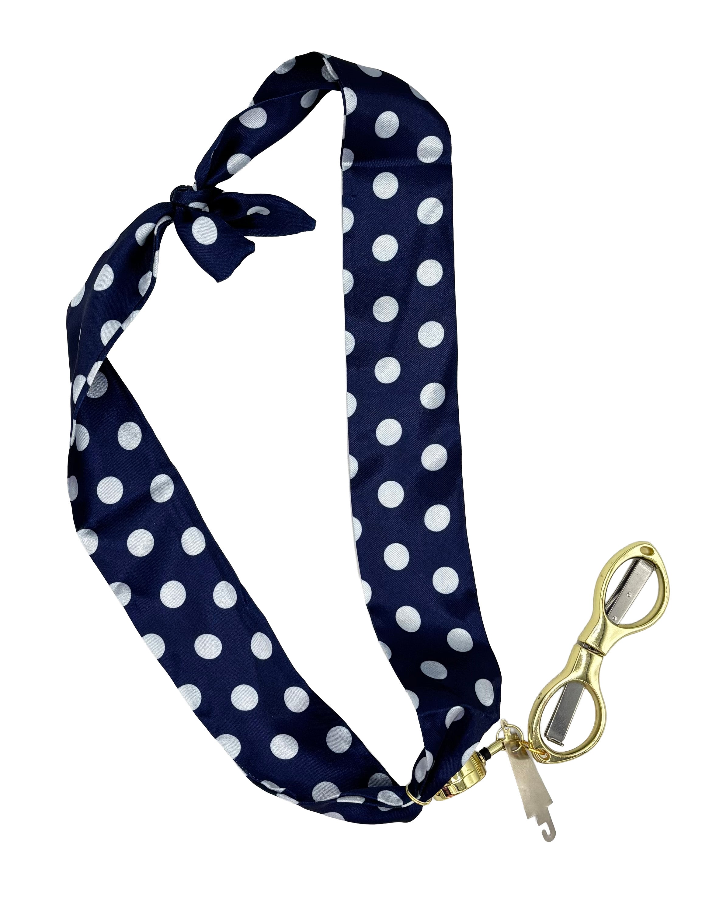 Blue & White Polka Dot Stitching Scarf