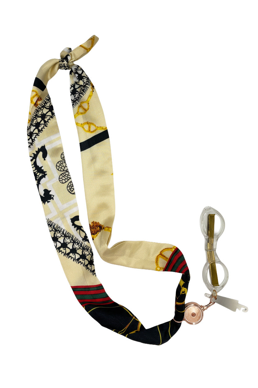 Ivory & Black Stitching Scarf